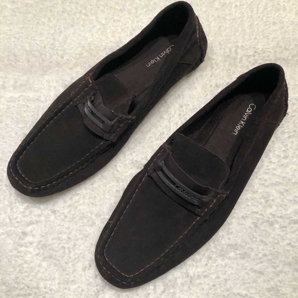 Calvin Klein Men's Miden Suede Brown Loafer 11M